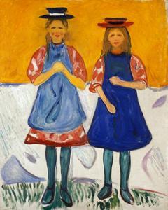 Edvard Munch: Két lány kék kötényben